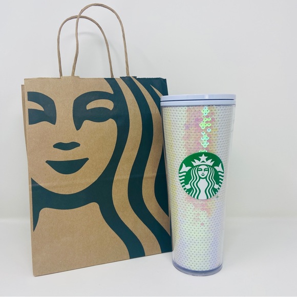 NWT STARBUCKS Opalescent Sequin Venti Tumbler - Picture 1 of 5